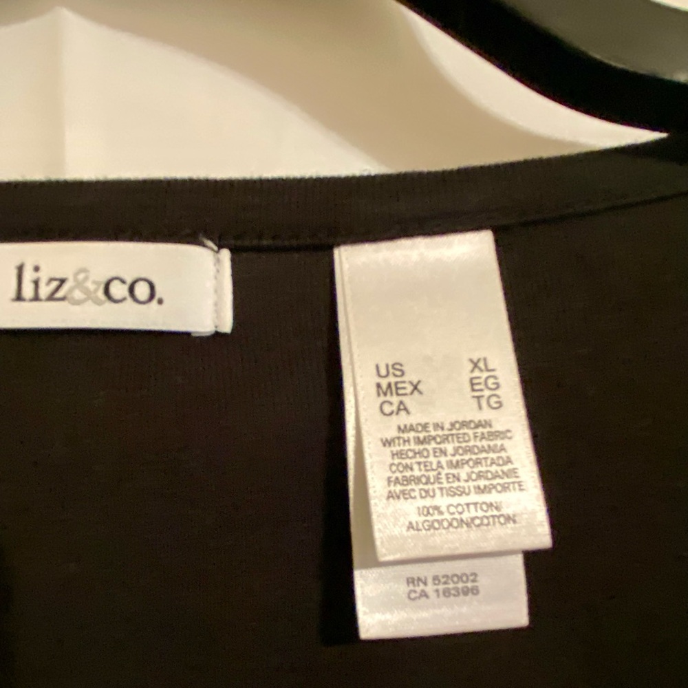 Liz & Co. Women's Black Long Sleeve Top XL - Picture 2 of 11